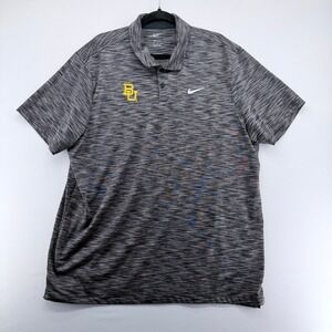 Nike Baylor Bears Dri-FIT Polo‎ Shirt Mens XXL Grey Space Dye Short Sleeve Golf